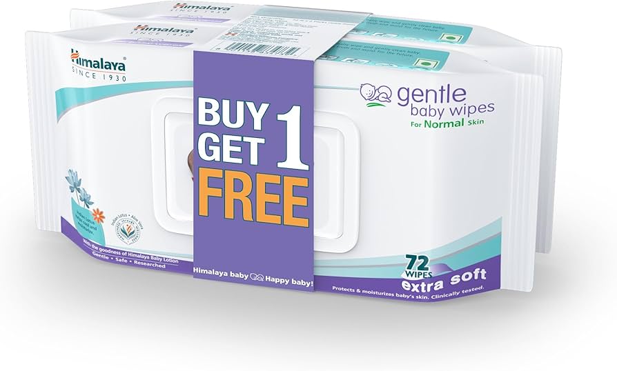 Baby wet Wipes Buy 1 get 1 Himalaya    Gentle 72pcs