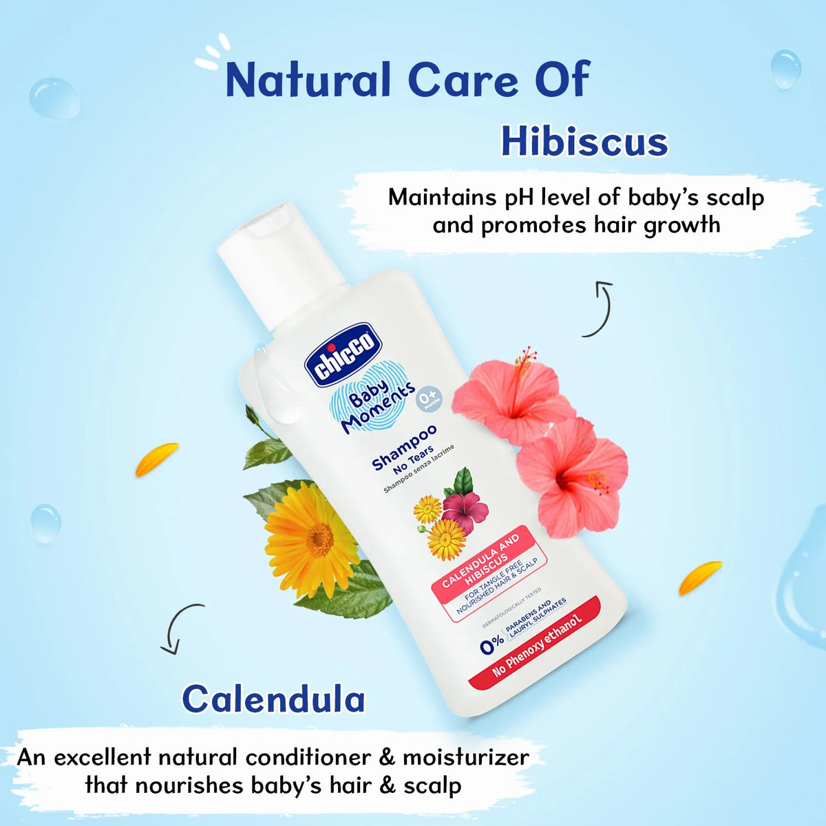 Baby Shampoo Chicco Calendula And Hibiscus 100ml