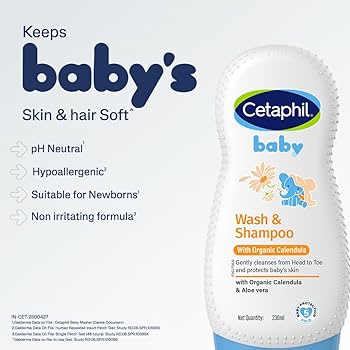 Baby Wash And Shampoo Cetaphil Organic Calendula 230ml