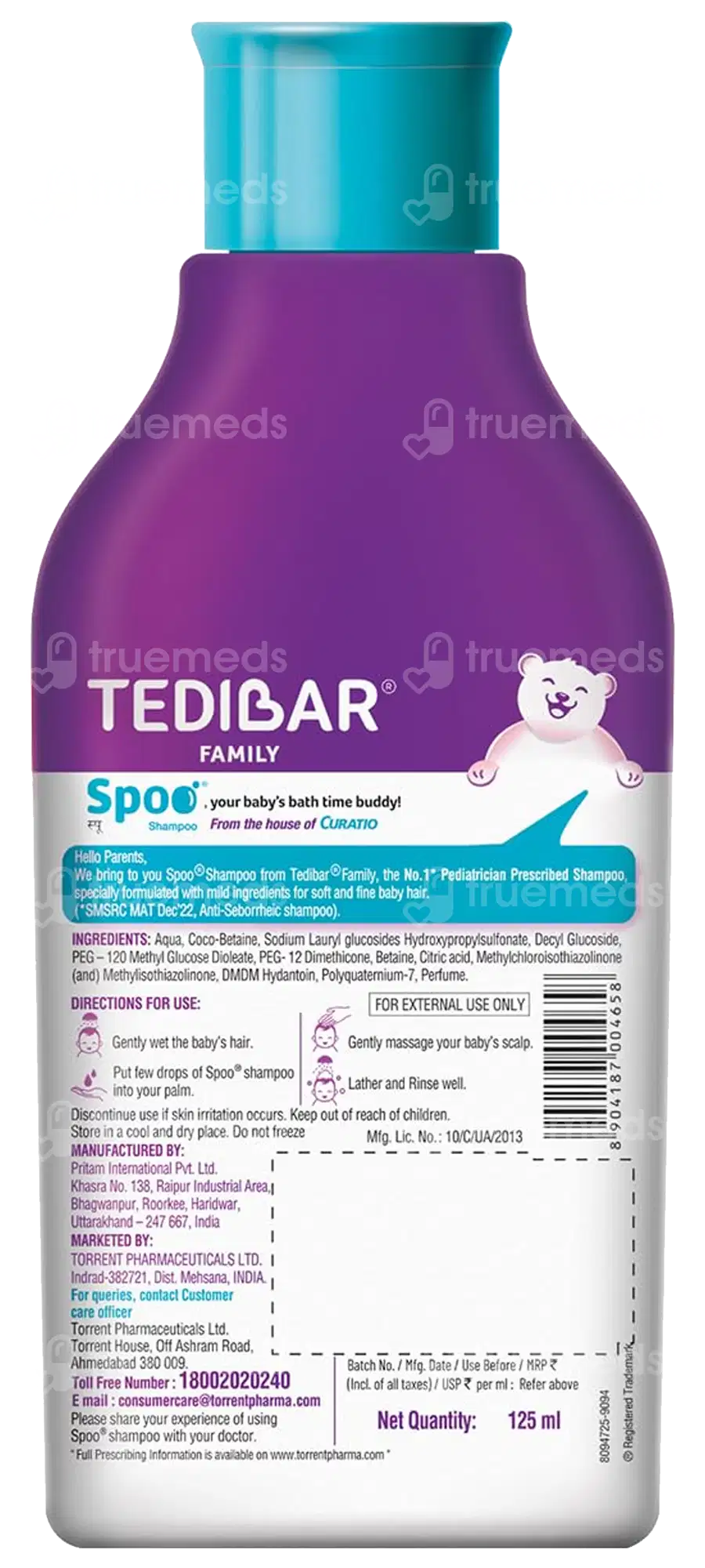 Baby Spoo Shampoo Tedibar Gentle  125ml